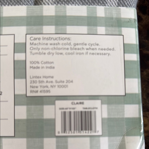 Lintex Rectangle Tablecloth in Gray and White 60x102